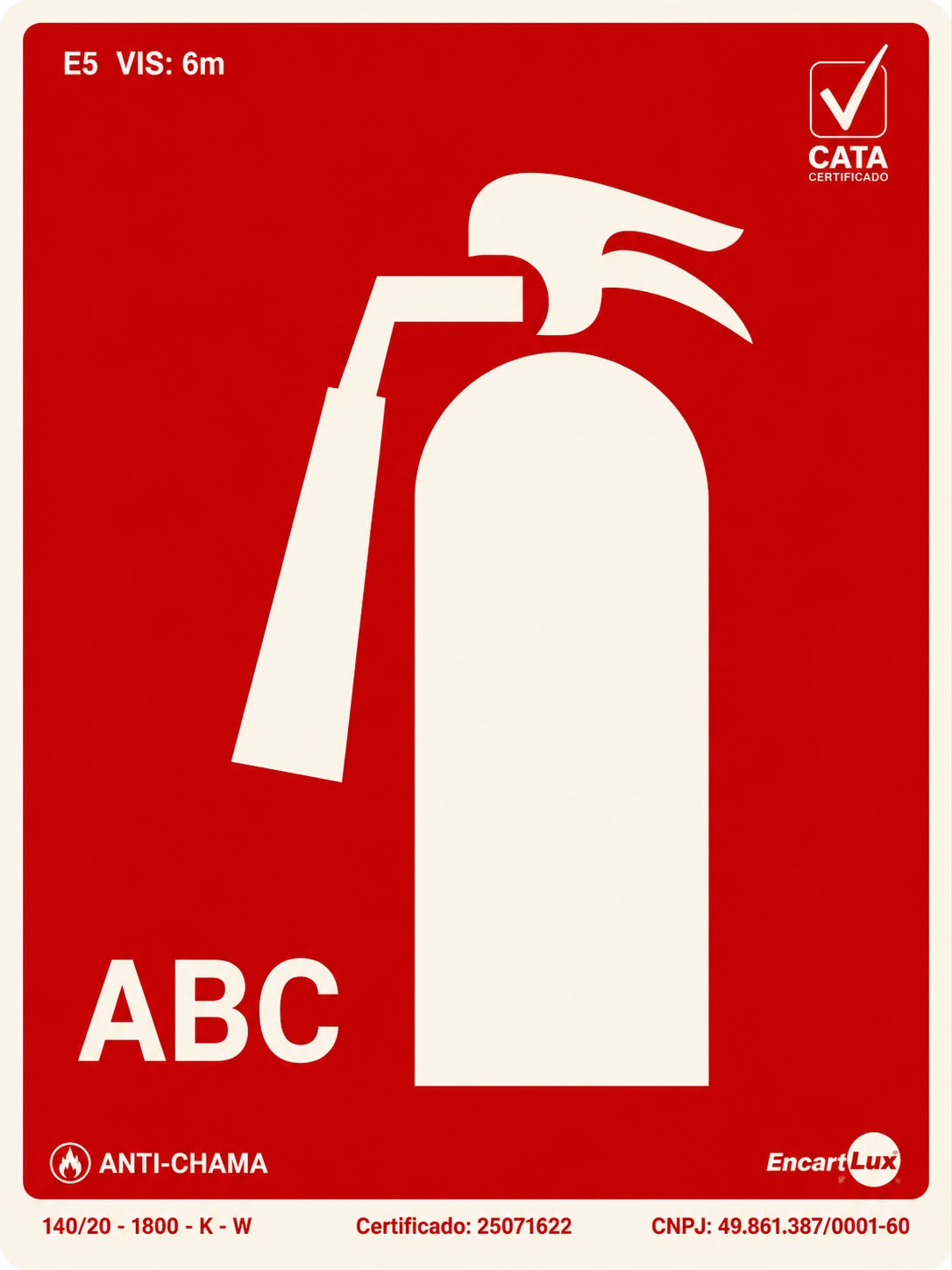 Placa Fotolumin Extintor Abc PAF233 
