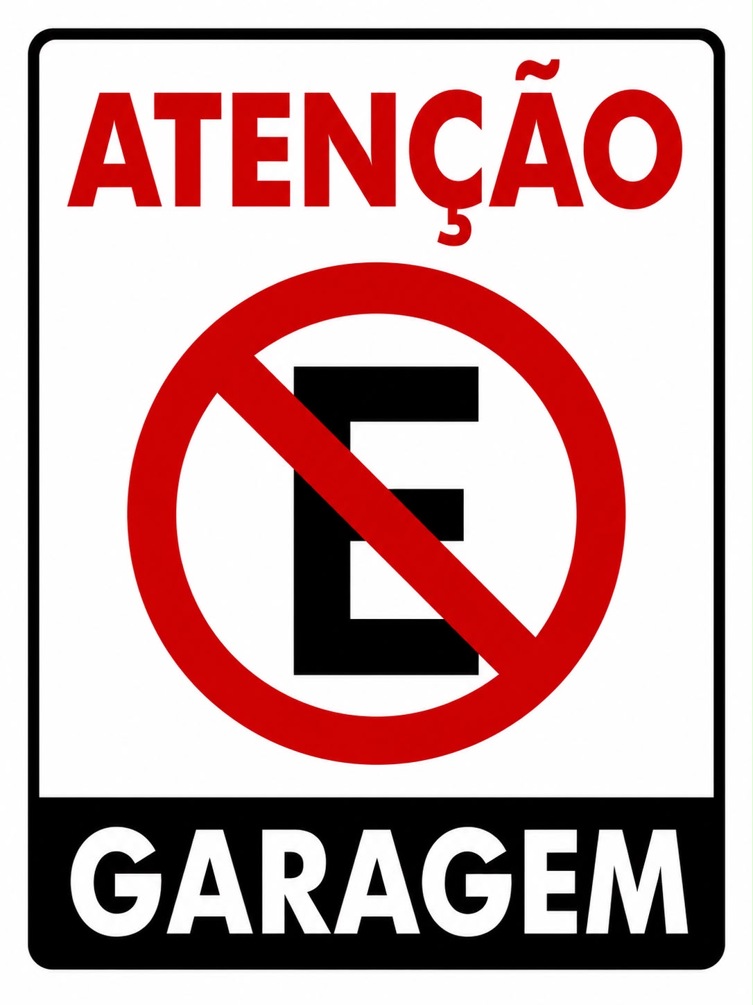 Placa Atencao Garagem PS04 20X30 