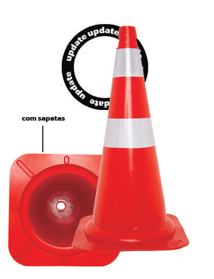 CONE FLEXIVEL 75CM LR FAIXA TIPO I 