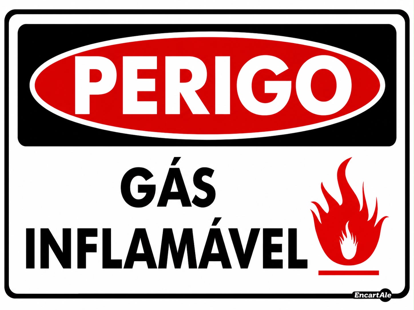 Placa Perigo Gas Inflamavel PS659 20X30 