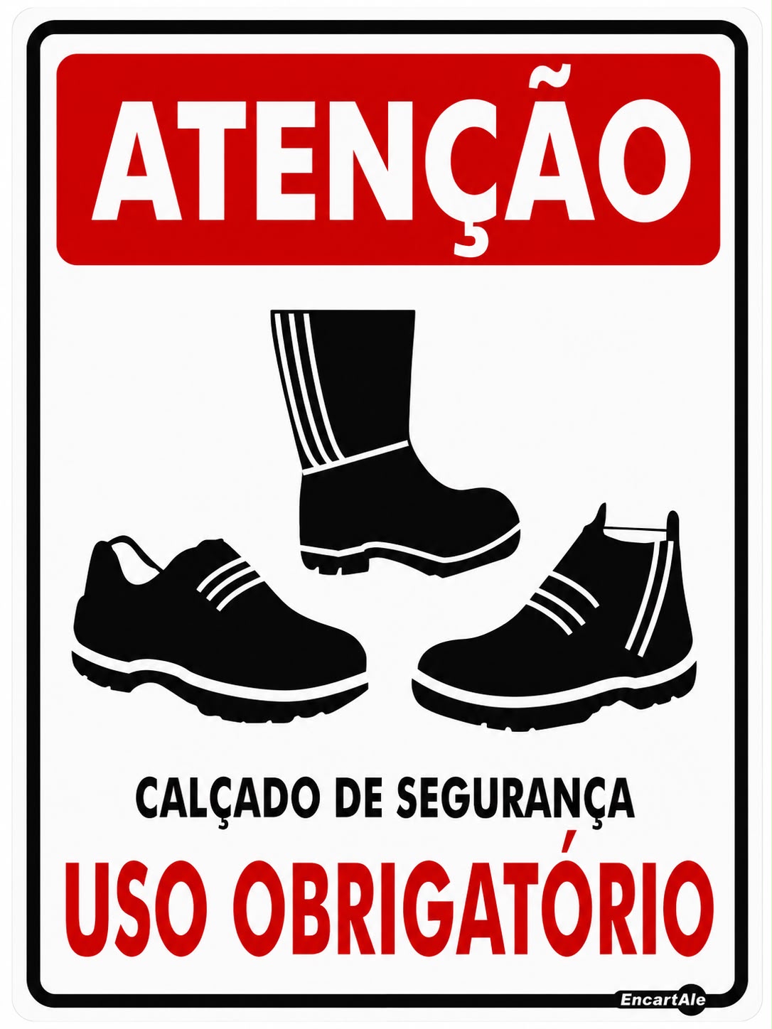 Placa Seguranca Uso Obrigatorio Calcado Seguranca PS83 