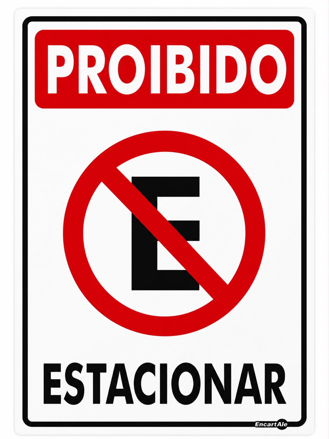 Placa Proibido Estacionar PS01 20X30 