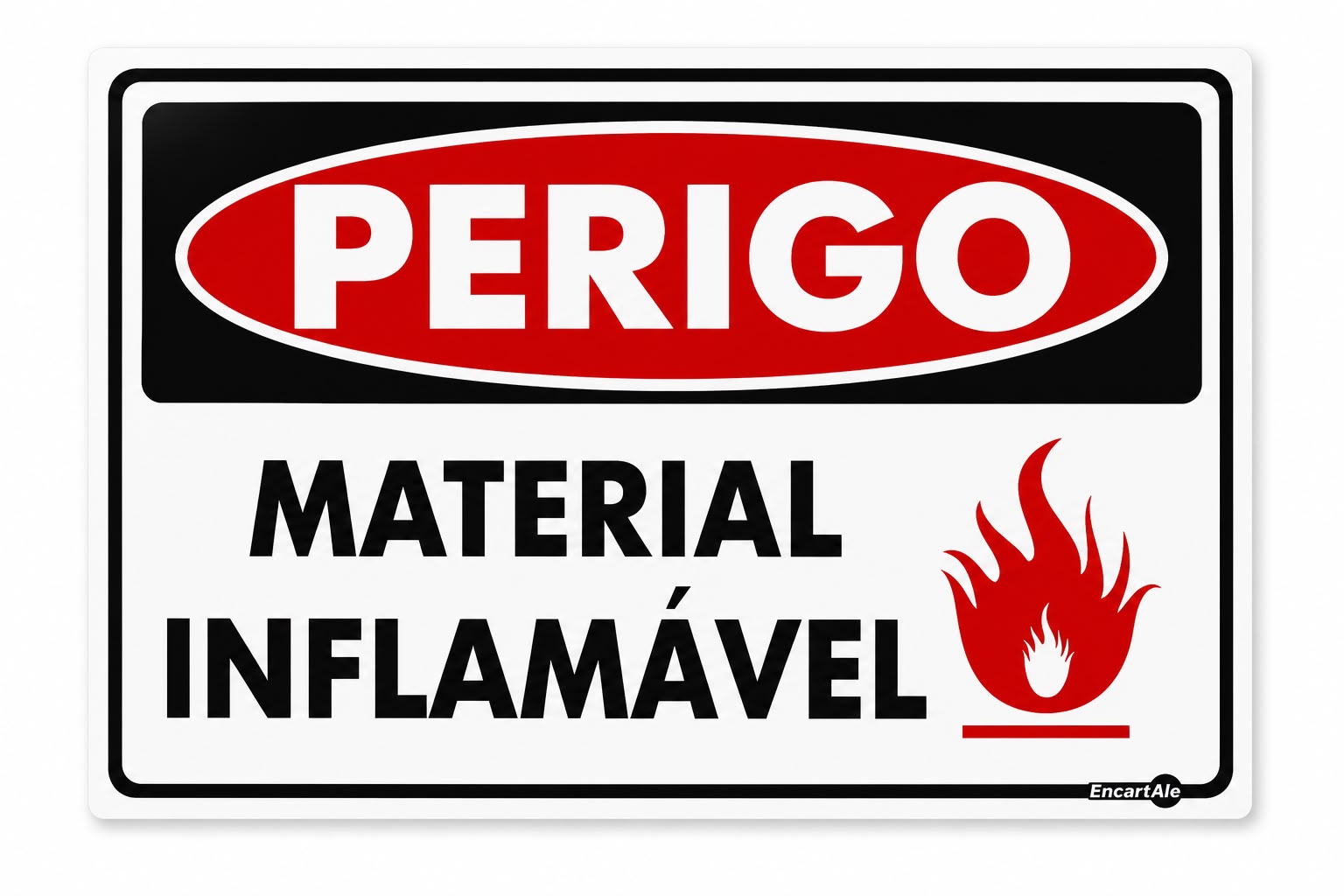 Placa Perigo Material Inflamavel PS156 20X30CM 