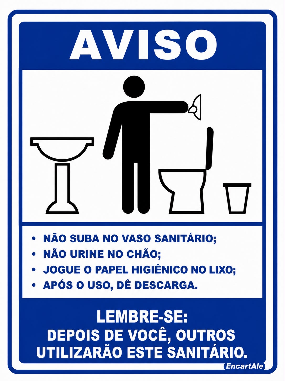 Placa Higiene Banheiro Masculino PS78 15X20CM 