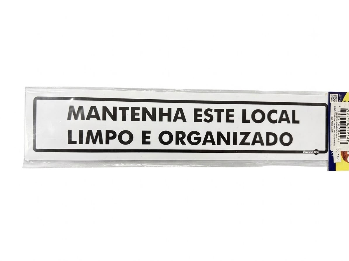 Placa Mantenha Ambiente Limpo Organizado PR1005 20X30 
