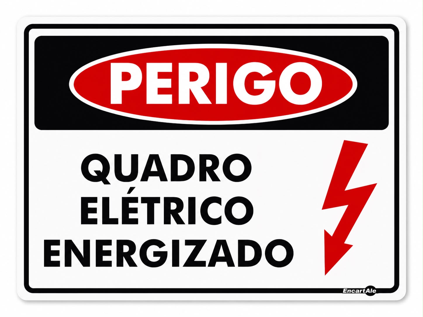 Placa Perigo Quadro Eletrico ENERGIZAD0 PS808 20X15CM 