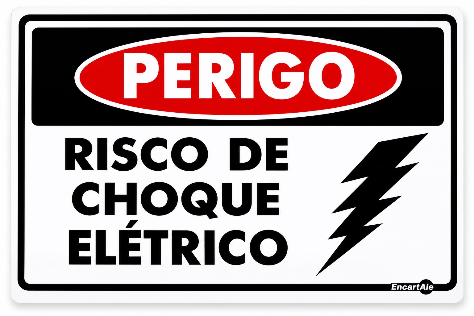 Placa Perigo Risco de Choque Eletrico PS159 15X20CM 