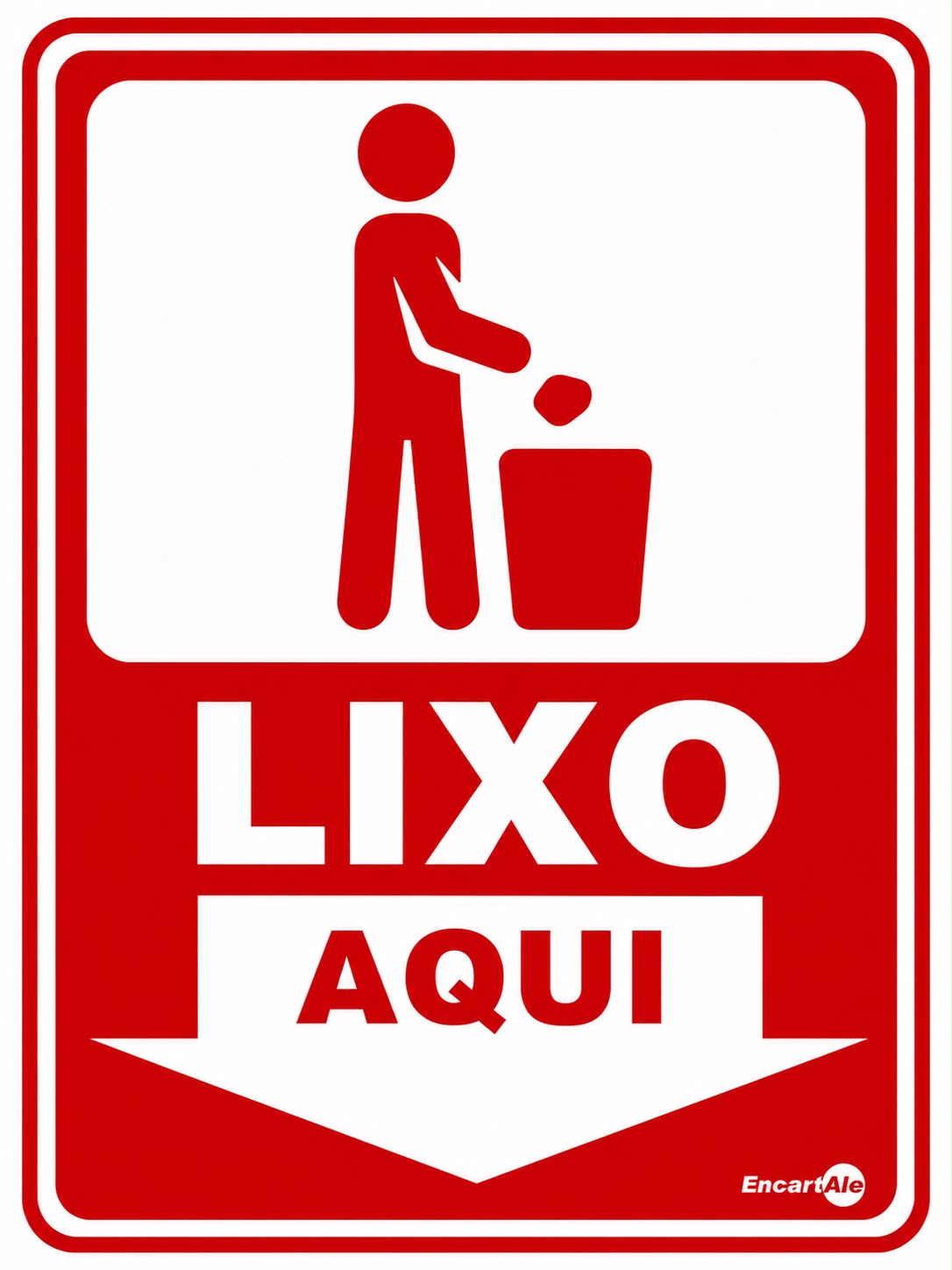 Placa Lixo Aqui PS152 30X13 