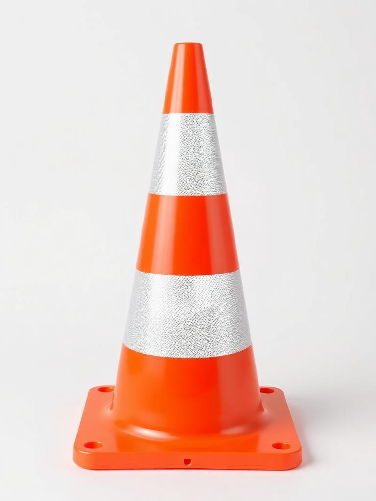 Cone Pvc Rigido Kteli Laranja/branco 50CM 